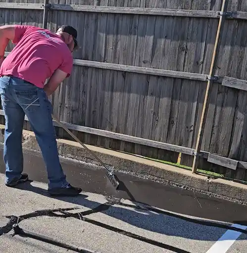 A concrete pothole